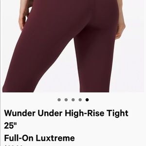 Brand new never worn Lululemon maroon tights. Size 10.